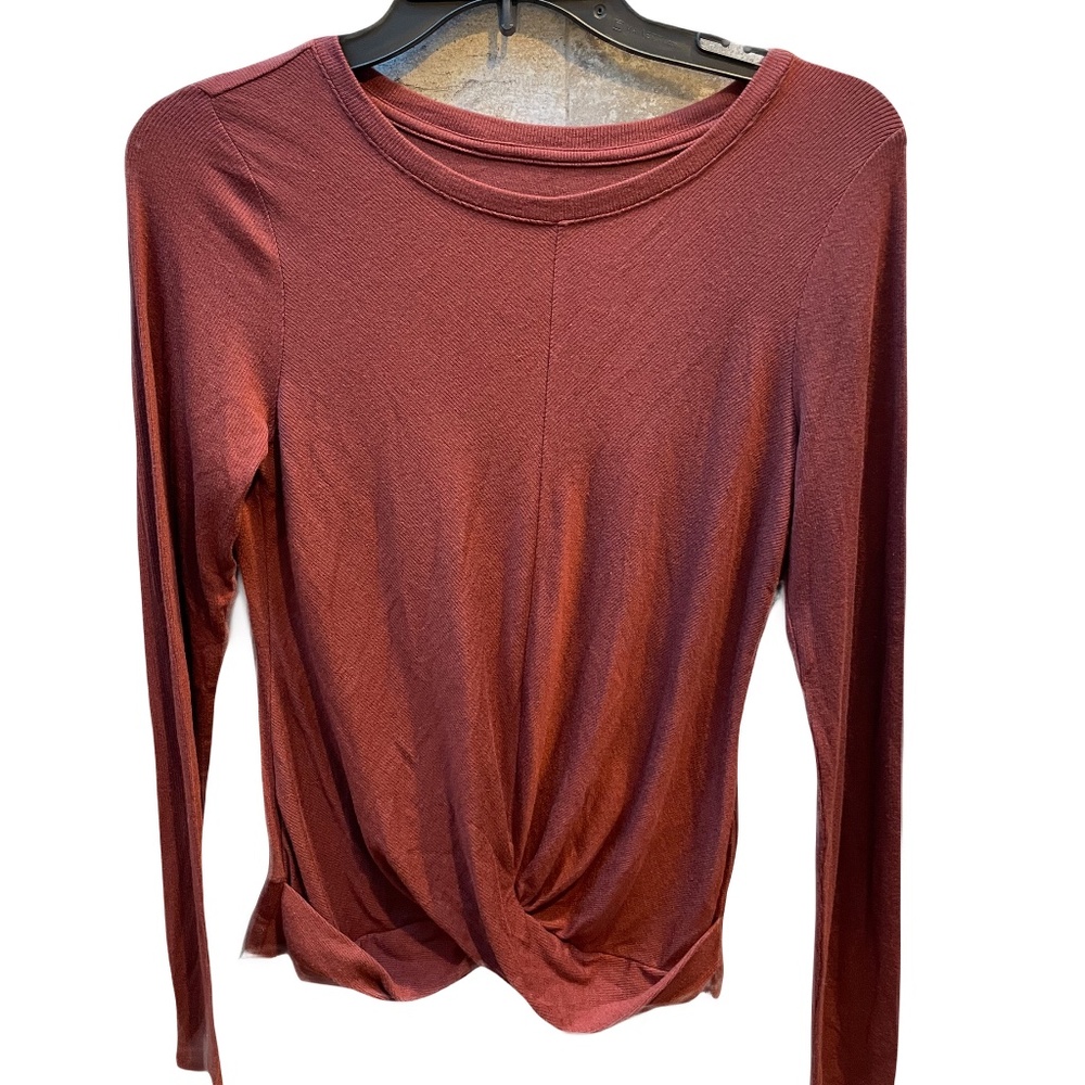 ❤️ GAP FIT GAPFIT SUPER SOFT RIBBED BROWN TWIST TOP SIZE XS